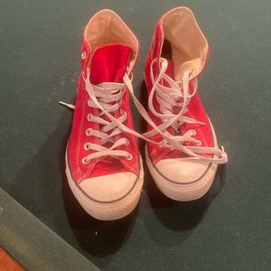 Red converse, womens 10/mens 8